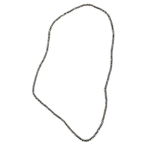 Silver Metallic Beaded Necklace Costume Jewelry - Picture 2 of 3